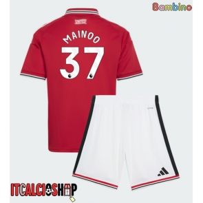 Manchester United Kobbie Mainoo #37 Prima Maglia Bambino 2026-27 Manica Corta (+ Pantaloni corti)